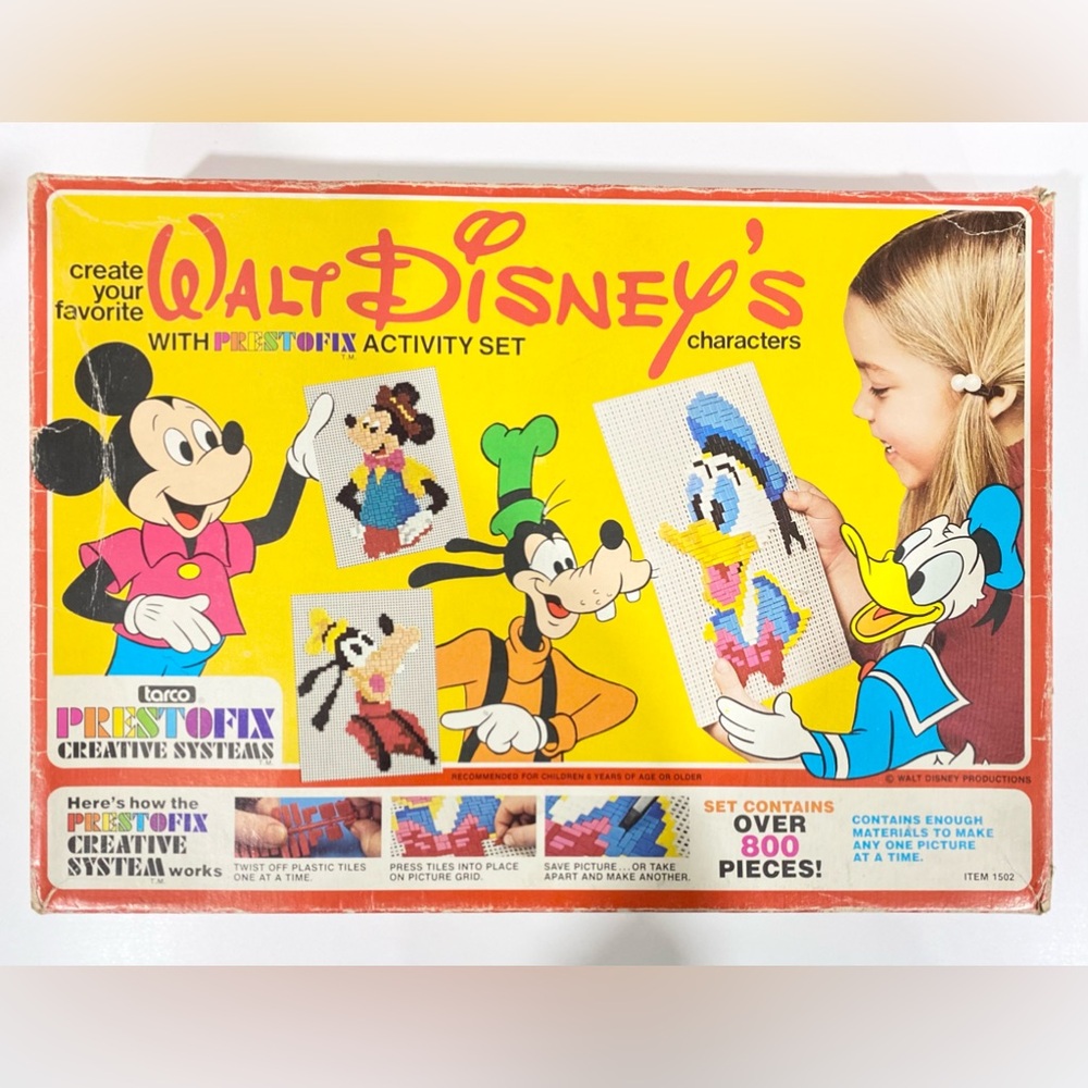 1977 Disney Tarco Prestofix Creative Systems Walt Disney's Activity Set